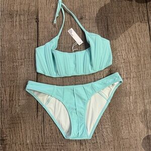 Lisa Marie Fernandez Amber Stretch Bikini in Seafoam.